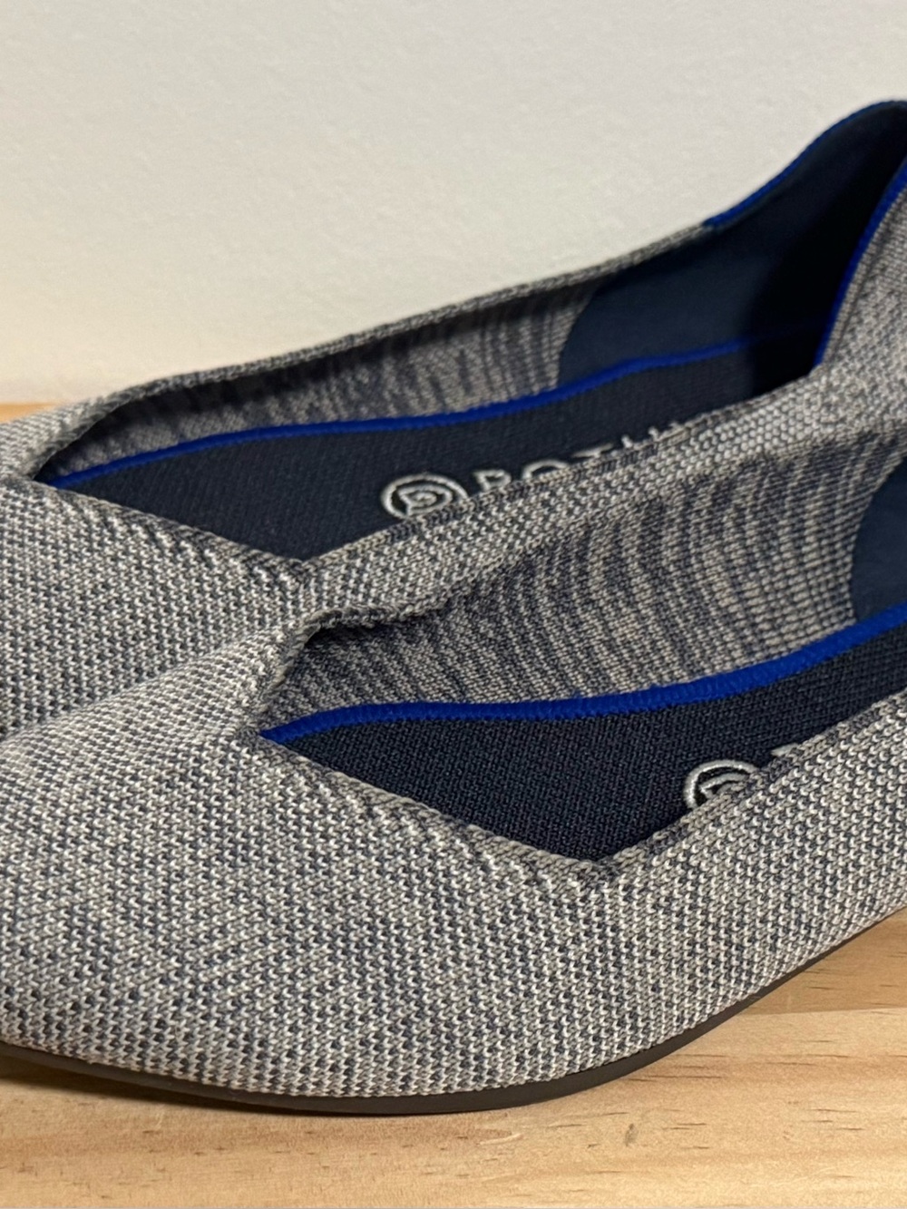 Rothy's The Point Flats Flax Birdseye Gray Size 9.5